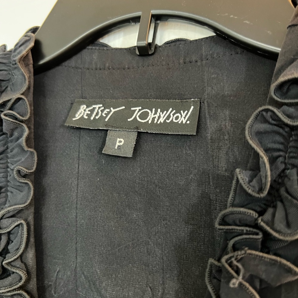Betsey Johnson Blackish Ruffled Sleeveless Vest - Picture 5 of 16
